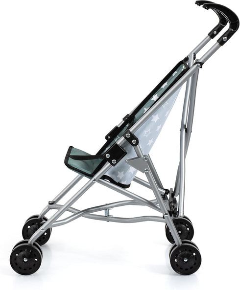Bayer Design Dolls: Buggy Umbrella Stroller - Green & White Stars - Accessory for Dolls Up to 18", Foldable Design, Seat Belt, Kids Toy, Ages 3+