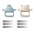 PandaEar 2 Pack Silicone Baby Teething Toys, Baby Hand Teether Mitten for Sucking Needs, White/Blue