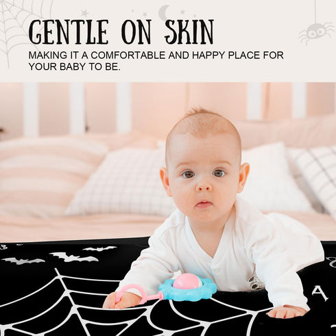 Gothic Baby Monthly Blanket for Boys, Goth Newborn Month Blanket, Soft Flannel Photography Background Prop, Moth Bat