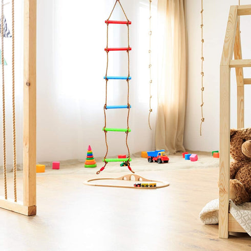 TOPNEW 6.6 Ft Climbing Rope Ladder for Kids - Hanging Rope Ladder for Indoor Play Set and Outdoor Tree House