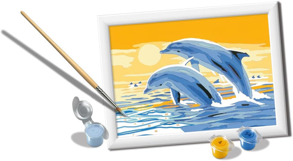 Ravensburger CreArt Delightful Dolphins Paint by Numbers Kit for Kids - Painting