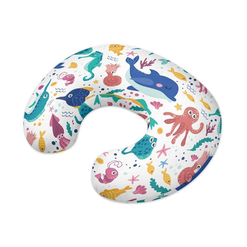 Hechitok Cartoon Ocean Nursing Pillow Cover Slipcover, Breastfeeding Newborn Infant Feeding Cushion Cover Pillow