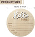 Ycfish 5.9 Inch Baby Announcement Sign, Wooden Hello World Newborn Sign Birth Announcement Signs, Hello World Nursery