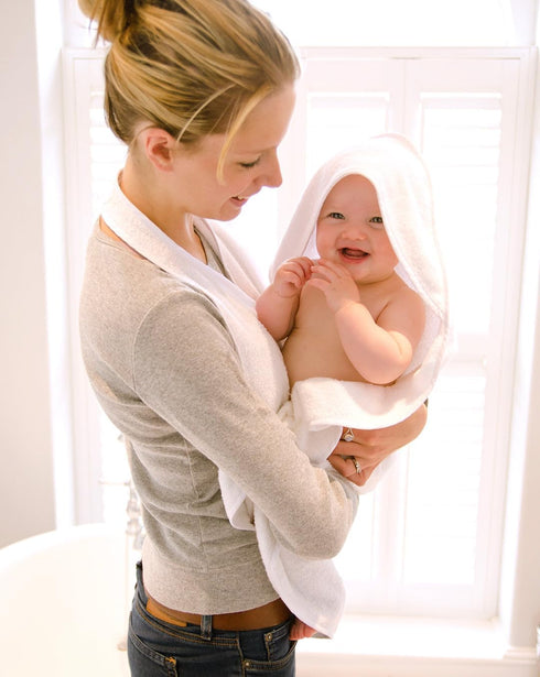 Hands-Free White Baby Towel - Soft and Convenient