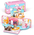 MITCIEN Dollhouse Playset, DIY Pretend Portable Caravan Camper Bus Toy Kit with