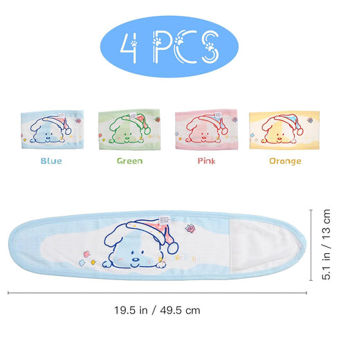 EXCEART Baby Belly Band 4-Pack - Newborn Umbilical Hernia Support, Breathable Navel Belt for 0-6 Months