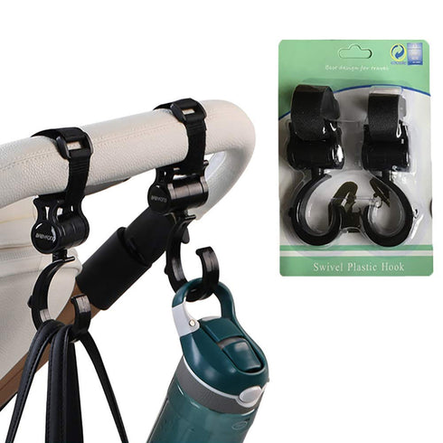 Stroller Hooks, Babyfond 2 Pack Multifunctional Hooks, 360-degree Rotating Non-Slip for Buggy, Baby Carrier