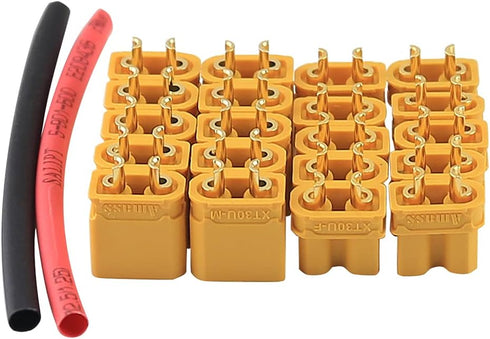 10Pairs Amass XT30 Connector Male Female, XT30U Bullet Plug Heat Shrink for Battery ESC Charger Lead