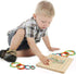 Wooden Geoboard Math Manipulative - Graphical Geo Board Montessori Educational Toys with Rubber Bands