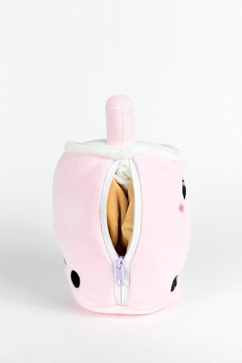 Original Boba Tea Reversible Plush, Happy to Mad Boba
