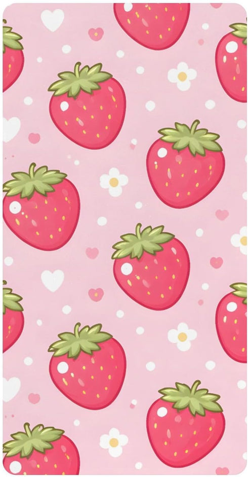 CZXW Red Strawberries Crib Sheets Fitted 52" x 28" Natural Cotton Soft &