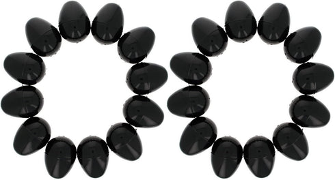 Set 24 2.25 Inches of Glossy Black Plastic Easter Eggs