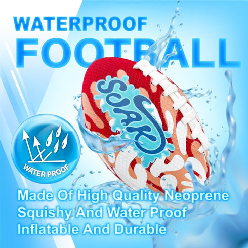 SOAK Waterproof Football, 9 Inches, Pool Football for Kids Games, Beach Football for Outdoor Fun