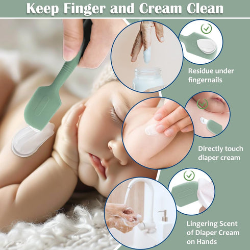Spatula,3 Pack 1 Baby Diaper Cream Silicone Diaper Cream Applicator Baby Butt Paste Spatula Diaper Cream Brush