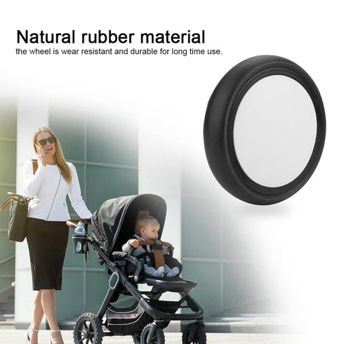 Wheels for Baby Strollers, Rubber Wheel Accessories for Kids Carriage (A Pair of Front Wheels)