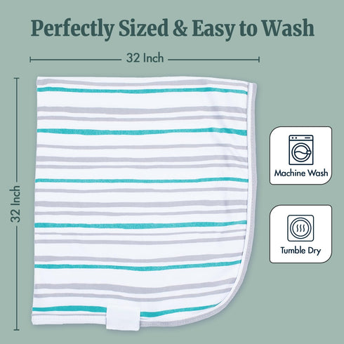 Swaddle Blankets for Newborns, Soft & Breathable Baby Blanket, Neutral Receiving Blankets for Boys & Girls - Mint