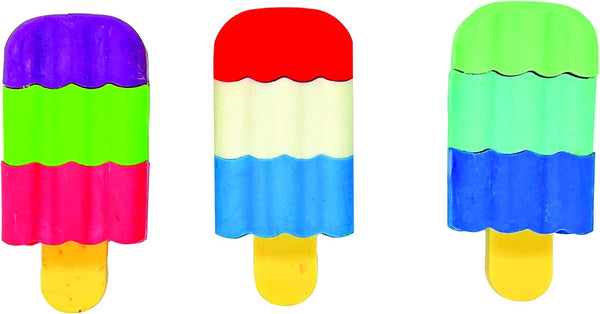 Raymond Geddes Scented 3D Ice Cream Bar Erasers, 48 per Bag, Mix and Match 3D Erasers for Kids, School Party Favors.