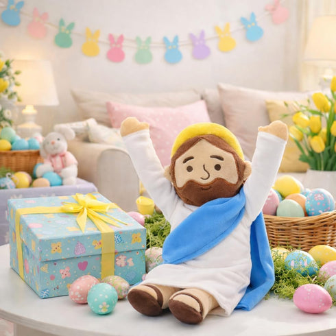 13" Yelakey Jesus Plush Brown Jesus Stuffed Doll Christian Plushie Doll for Easter Christmas Church Religious Gifts
