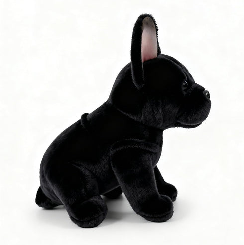 TUKVESZE 8.6 inch French Bulldog Stuffed Animal, Realistic Puppy Plush Cute Soft Dog Gifts for Boys and Girls (Black)
