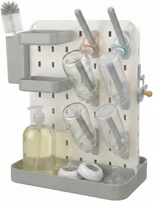 cicike Baby Bottle Drying Rack with Brush & Soap Organizer, Space Saving Countertop