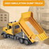 RC Dump Truck Toy for Kids, 6 Channel Remote Control Dump Truck with LED Lights & 2 Rechargeable Batteries