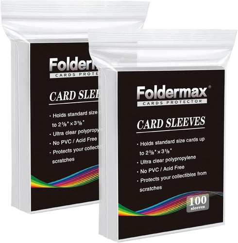 Foldermax Clear Penny Card Sleeves 200 Count, Card Protectors Sleeves for Baseball