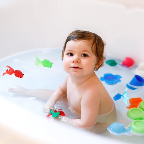 TOYANDONA Tub Toys Bathing Set, Cartoon Bathtub with Fishing Water and Fish Pool Essentials for Kids