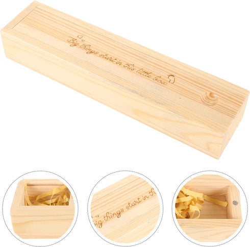 Garneck Wooden Pregnancy Test Storage Box with Lid Elegant Keepsake Holder for Female Pregnancy Announcement