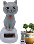 1Pc Gray Cute Solar Powered Dancing Cat Doll, Swinging Toy for Dashboard Office Home Desk Decor