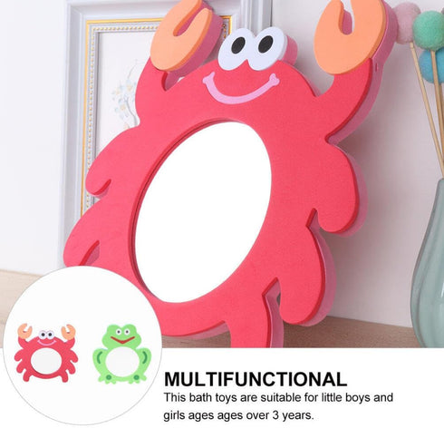 2pcs Mirror Bath Toy Set in Frog Shape, Interactive Baby Bath Toys for Fun Bath Time