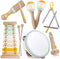 Montessori Wooden Toys for Toddlers 1-3, Baby Musical Instruments Set with Modern Boho Xylophone, Neutral Colors 3+