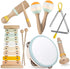 Montessori Wooden Toys for Toddlers 1-3, Baby Musical Instruments Set with Modern Boho Xylophone, Neutral Colors 3+