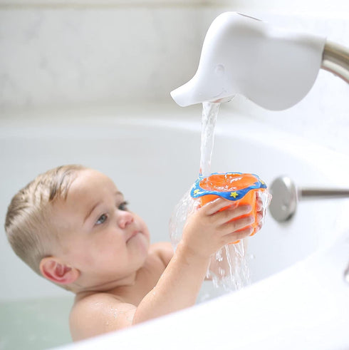 Nuby Safety Bathtub Spout Guard with Top Opening for Diverter, Elephant