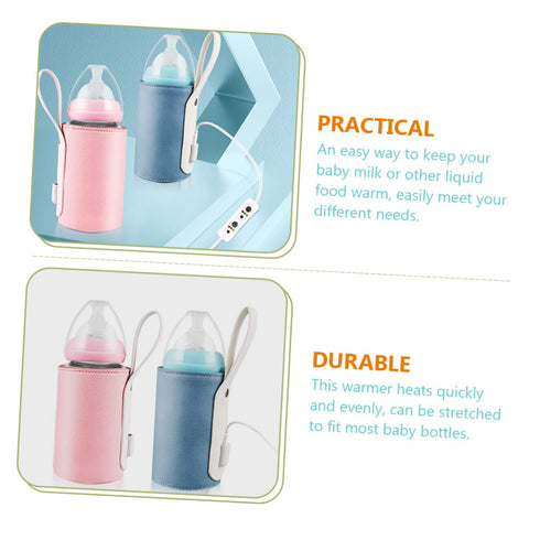 Toyvian Portable Bottle Warmer USB Heated Milk Warmer Cover for Travel Temperature for Feeding Bottles for Indoor