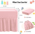 2 Pack Set 28" 52" 14" Horbaunal Crib Skirt & Crib Bed Sheet, Pink Crib Bed Skirt x with Drop Dust Ruffle, Soft