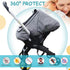 BigHippo Cozy(Gray Waterproof Baby Car Seat CoverCold Weather Carseat Cover for Babies,Infant Car Seat Cover Canopy