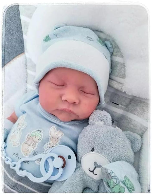 18 Inch Set 3+ KSBD Realistic Reborn Dolls Levi - Lifelike Sleeping Baby Boy that Look Real Soft Cloth Body Newborn