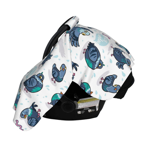 Zhbvncp Funny Pigeons Baby Car Seat Cover & Breastfeeding Nursing Cover - Breathable Stretch Fabric Multi-Use Nursing