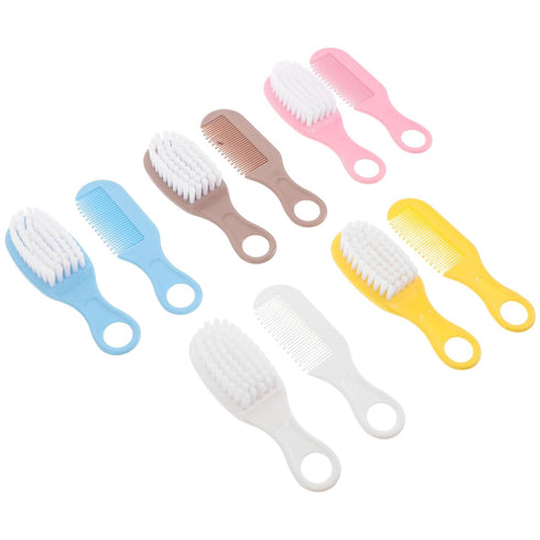 LIOOBO 5 Sets Hairbrush and Grooming Comb Set for Newborns with Soft Bristles
