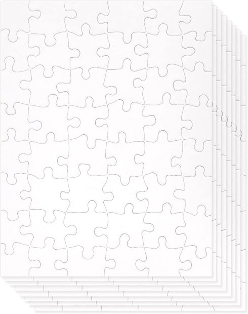 Juvale 36 Pack Blank Puzzles to Draw On, 8.5x11 DIY Jigsaw Puzzle for Kids Arts and Crafts Projects (48 Pieces Each)