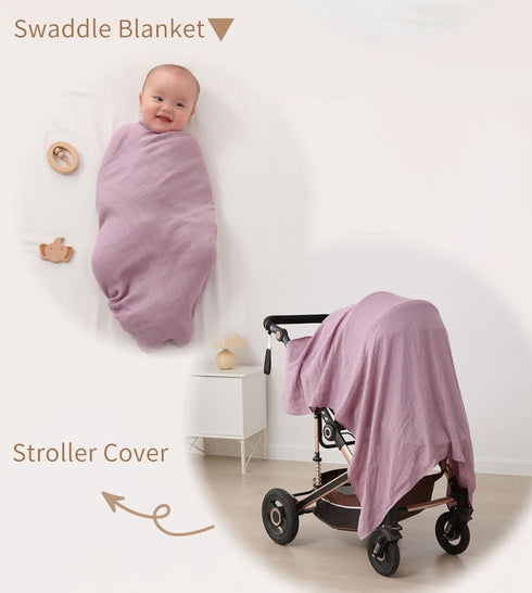 Red & Purple Muslin Swaddle Blanket for Infants