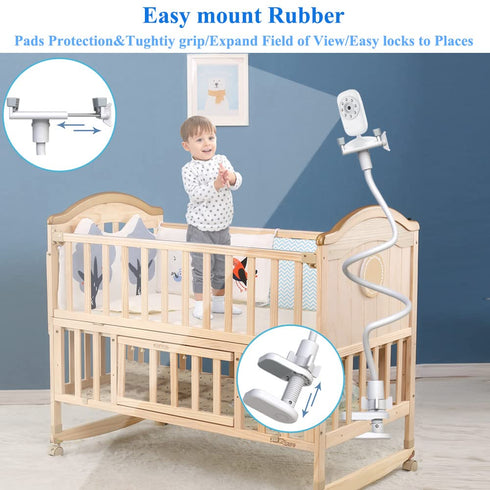 Flexible Baby Camera Mount Holder Stand Compatible with Nanit Pro, Vtech, eufy, HelloBaby HB65/HB66/HB248, ANMEATE