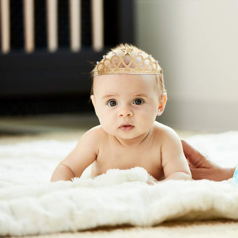 Beaupretty 2PCS Baby Girls Crystal Crown Tiara Hair Belt Headband, Soft Headwrap, Princess Hair Accessories