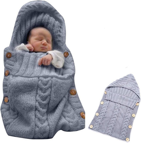 Symphony Wire Newborn Baby Wrap Swaddle Blanket, Kids Wool Knit Swaddle Kids Sleeping Bag