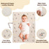 Vegan Leather Portable Changing Pad, Waterproof Compact Baby Mat, Foldable Travel Diaper Pad, Olive Branch with Strap,