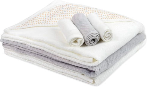 6 Set Hooded Baby Bath Towel and Washcloth Piece for Newborns Infants & Toddlers, Boys & Girls Baby Hooded Towels
