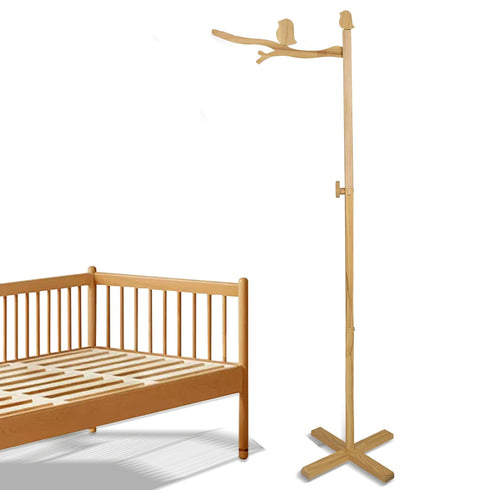 Floor Standing Wooden Baby Crib Mobile Arm Natural Wooden Mobile Stand for