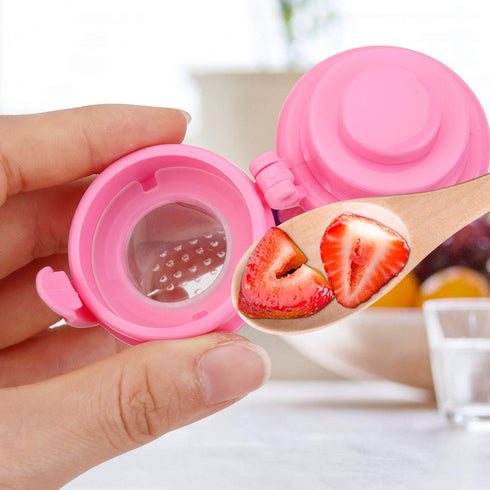 Baby Food Feeder, 3 Pack Silicone Fruit Pacifier Teething Pouches, Pink by Mluchee
