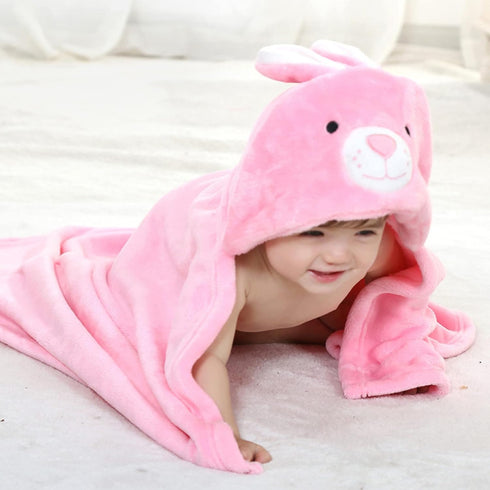 0-4 TONWHAR Years Toddlers' And Kids' Boys Girls Animal Face Hooded Blanket Baby's Bathrobe,Plush After Bath