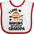 inktastic Monkey I Love Hanging Out with My Grandpa Baby Bib